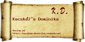 Kecskés Dominika névjegykártya